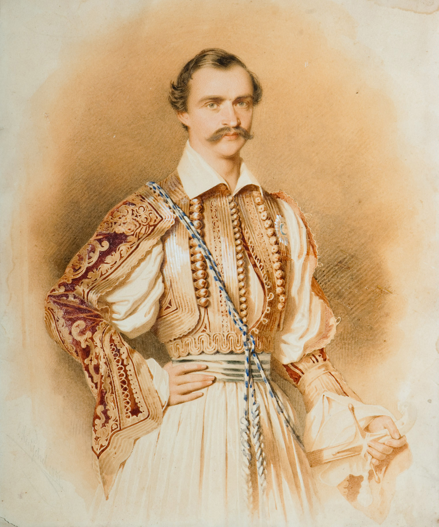 Portrait of King Otto of Greece in Greek dress